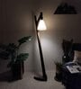 Druid Wooden Floor Lamp with Jute Shade & Brown Base