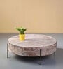 Drum Solid Wood Coffee Table in Natural Finish
