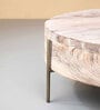 Drum Solid Wood Coffee Table in Natural Finish