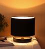 Dijon Black Cotton Shade Night Lamp With Iron Base