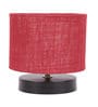 Caen Maroon Jute Shade Night Lamp With Iron Base