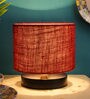 Caen Maroon Jute Shade Night Lamp With Iron Base