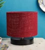 Caen Maroon Jute Shade Night Lamp With Iron Base