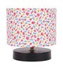 Drum Designer Multicolour Cotton Shade Table Lamp with Black Base