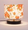 Drum Designer Multicolour Cotton Shade Table Lamp With Black Base