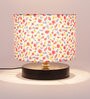 Drum Designer Multicolour Cotton Shade Table Lamp with Black Base
