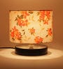 Drum Designer Multicolour Cotton Shade Table Lamp With Black Base