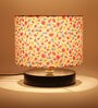 Drum Designer Multicolour Cotton Shade Table Lamp with Black Base