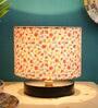 Drum Designer Multicolour Cotton Shade Table Lamp with Black Base