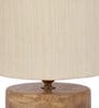 Nigella Off White Cotton Shade Night Lamp With Wood Base