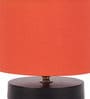 Drum Designer Orange Cotton Shade Table Lamp with Black Base