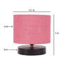 Drum Designer Pink Jute Shade Table Lamp with Black Base