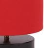 Drum Designer Red Jute Shade Table Lamp With Black Base