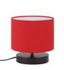 Drum Designer Red Jute Shade Table Lamp With Black Base