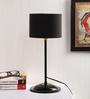 Drum Designer Stick Pipe Black Cotton Shade Table Lamp With Black Base