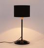 Drum Designer Stick Pipe Black Cotton Shade Table Lamp With Black Base