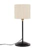 Drum Designer Stick Pipe Off White Cotton Shade Table Lamp With Black Base