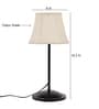 Drum Designer Stick Pipe Off White Cotton Shade Table Lamp With Black Base