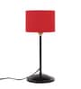 Drum Designer Stick Pipe Red Cotton Shade Table Lamp with Black Base