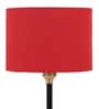 Drum Designer Stick Pipe Red Cotton Shade Table Lamp with Black Base