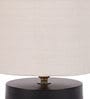 Drum Designer White Jute Shade Table Lamp with Black Base
