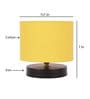 Drum Designer Yellow Cotton Shade Table Lamp With Black Base