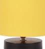 Drum Designer Yellow Cotton Shade Table Lamp With Black Base