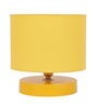 Drum Designer Yellow Cotton Shade Table Lamp with Yellow Base
