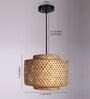 Drum Handmade Bamboo Pendant Hanging Light (Beige)