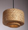 Drum Handmade Bamboo Pendant Hanging Light (Beige)