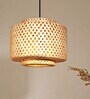 Drum Handmade Bamboo Pendant Hanging Light (Beige)