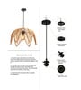 Drum Handmade Bamboo Pendant Hanging Light (Beige)