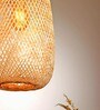 Drum Handmade Bamboo Pendant Hanging Light in Beige Colour