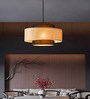 Drum Handmade Bamboo Pendant Hanging Light in Brown Colour