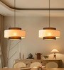 Drum Handmade Bamboo Pendant Hanging Light in Brown Colour
