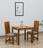 Drusilla Sheesham Wood 2 Seater Dining Set In Scratch Resistant Rustic Teak Finish