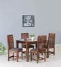 Drusilla Sheesham Wood 4 Seater Dining Set In Scratch Resistant Rustic Teak Finish