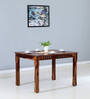 Drusilla Sheesham Wood 4 Seater Dining Table In Scratch Resistant Rustic Teak Finish