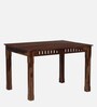 Drusilla Sheesham Wood 4 Seater Dining Table In Scratch Resistant Rustic Teak Finish