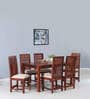 Drusilla Sheesham Wood 6 Seater Dining Set In Scratch Resistant Honey Oak Finish