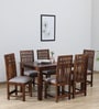 Drusilla Sheesham Wood 6 Seater Dining Set In Scratch Resistant Provincial Teak Finish