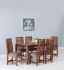 Drusilla Sheesham Wood 6 Seater Dining Set In Scratch Resistant Rustic Teak Finish