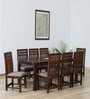 Drusilla Sheesham Wood 8 Seater Dining Set In Provincial Teak Finish
