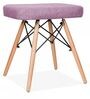 Damin Style Stool with Upholstered Seat in Cool Purple Colour