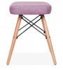 Damin Style Stool with Upholstered Seat in Cool Purple Colour