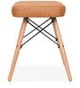 Style Stool with Upholstered Seat in Tawny Colour