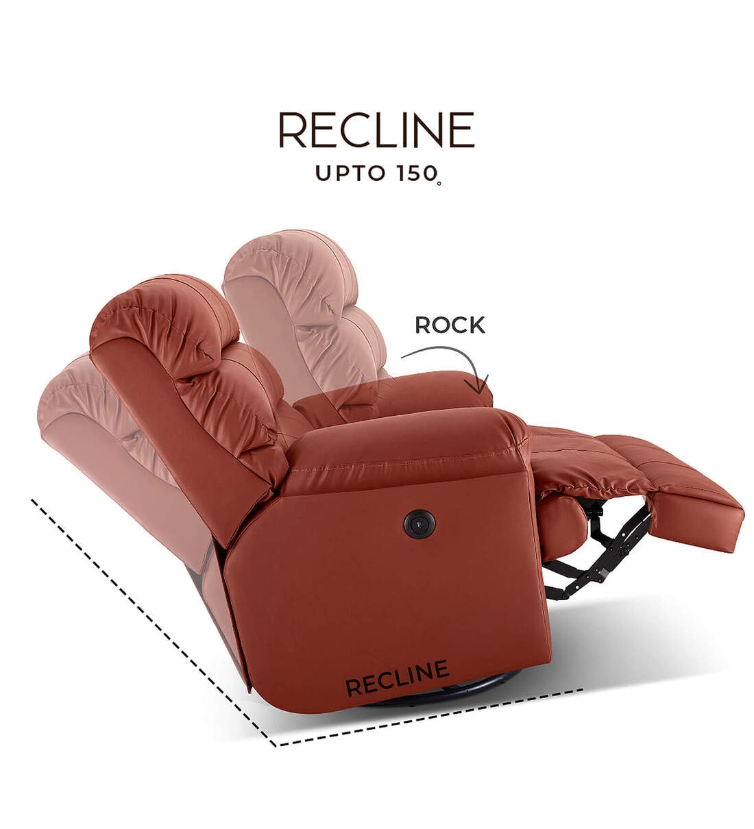 Relax Form LEATHERTEX TREVISO ① Buy Avalon Posture Pro Leatherette 1 Seater Rocking And Revolving