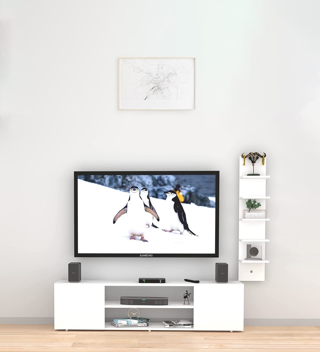 Buy Dustin TV Unit in White Finish for TVs up to 55\ at 17 OFF by
