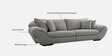 Duino Boucle Fabric 4 Seater Sofa in Graphite Grey Colour