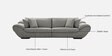 Duino Boucle Fabric 4 Seater Sofa in Graphite Grey Colour